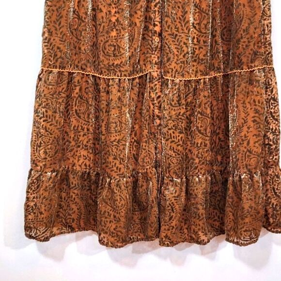 NWT BB Dakota  Telepatia Maxi Boho Bohemian Velvet Paisley Fall Dress Size Small - Picture 12 of 13
